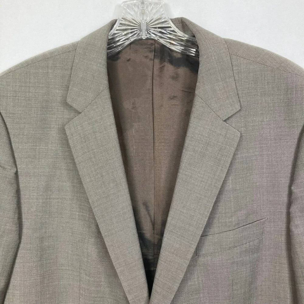 Hugo Boss Jacket Mens Sz 42L Super 100‎ Beige Wool Single-Breasted Blazer Suit